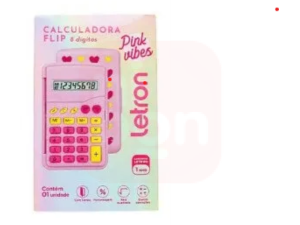 Calculadora de bolso 8 dígitos com tampa - Pink Vibes
