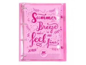 Fichário Universitário Breeze Cristal Rosa + 192 Folhas